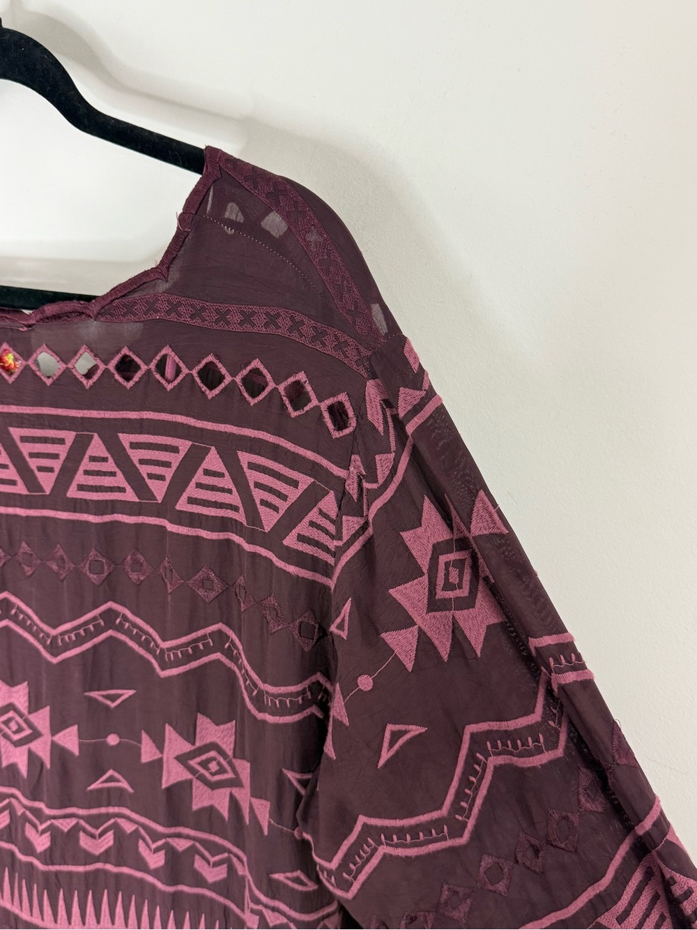 Johnny Was Long Sleeve Shift Dress Size XL Embroidered Bohemian Western - Picture 14 of 16